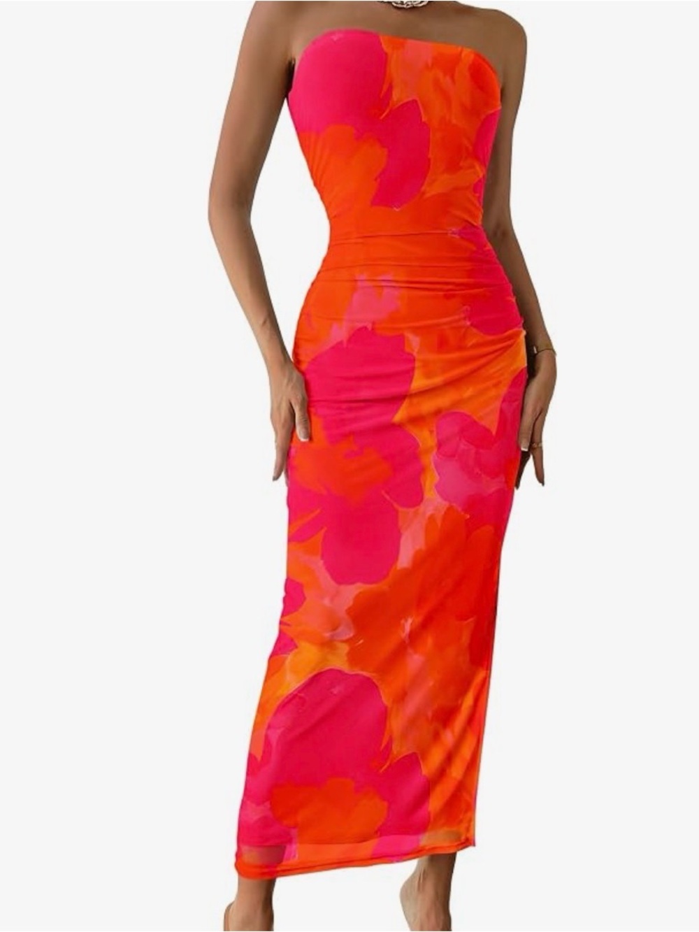 PrettyGarden strapless floral dress